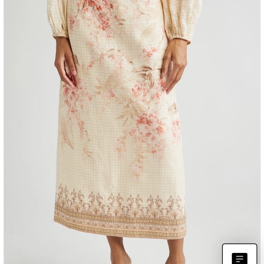 Floral Cream and Pink Women's Skirt